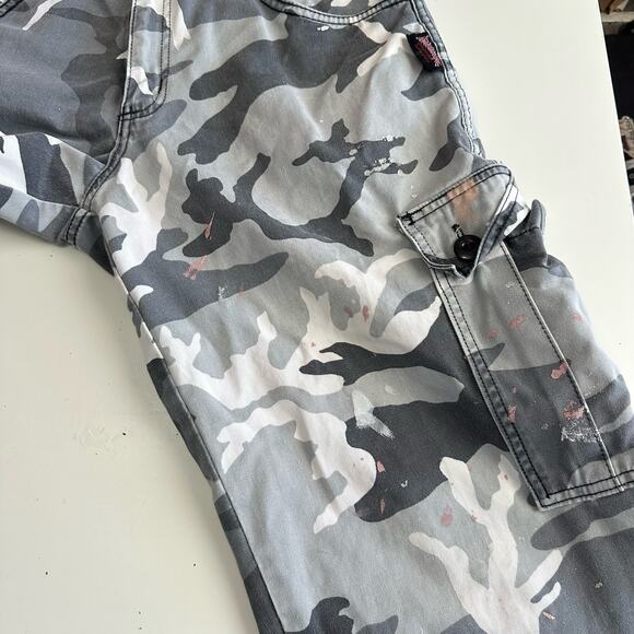 VTG Y2K Interstate pants camo cargo size 26-28 gray white black - Picture 6 of 12
